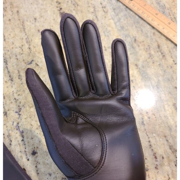 New! Vintage Women's One Size Brown Faux Leather Lined 12.5" Ling Gloves Japan - Picture 8 of 12